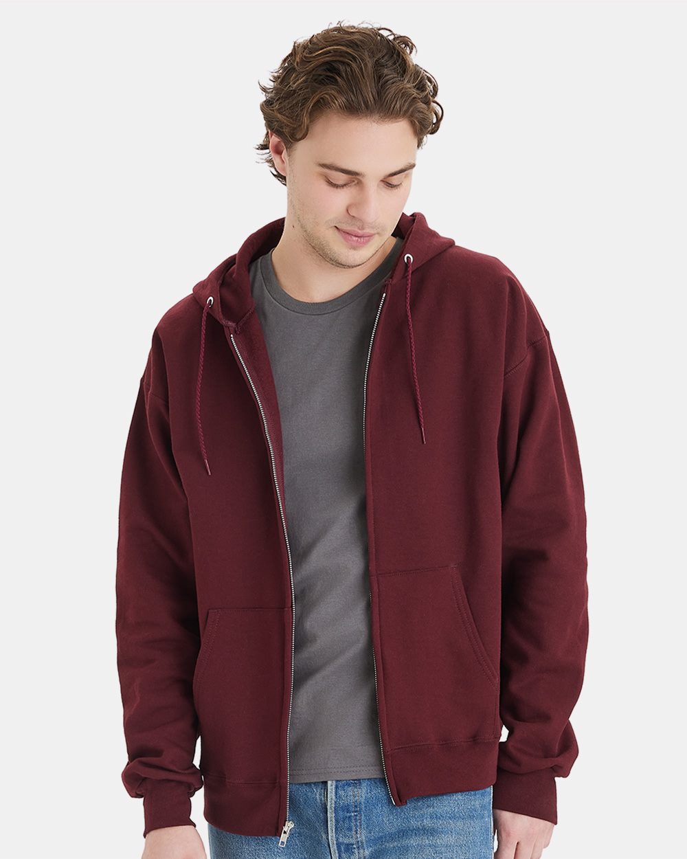 Hanes F280 Unisex Ultimate Cotton Full-Zip Hooded Sweatshirt