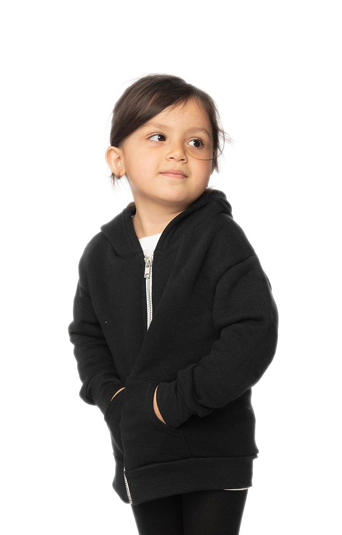 Royal Apparel 3666 Toddler Fashion Fleece Zip Hoodie - Black