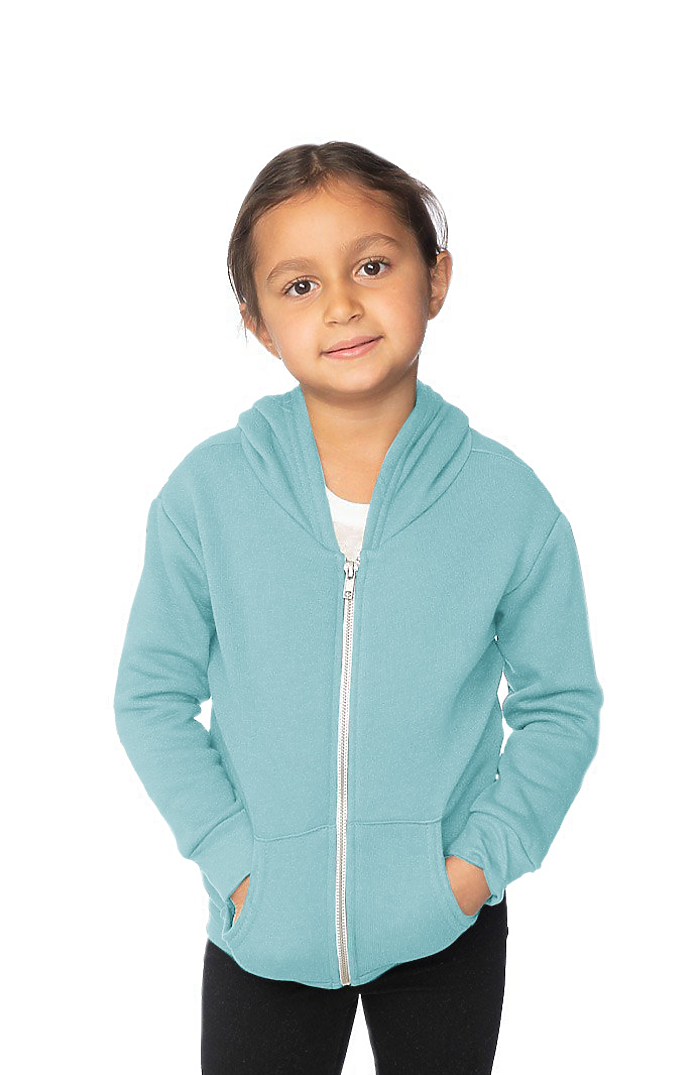 Royal Apparel 3666 Toddler Fashion Fleece Zip Hoodie - Heather Breeze
