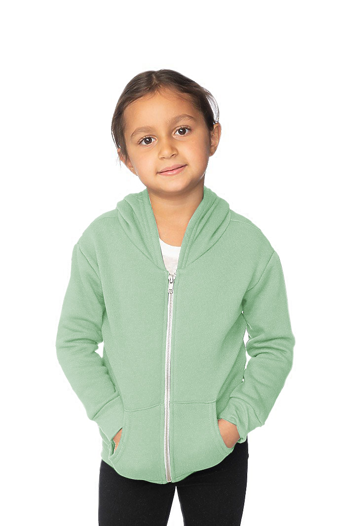 Royal Apparel 3666 Toddler Fashion Fleece Zip Hoodie - Heather Pistachio