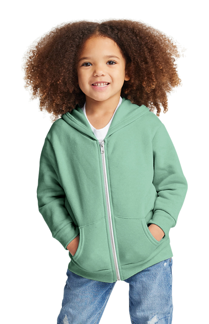 Royal Apparel 3666 Toddler Fashion Fleece Zip Hoodie - Heather Sage