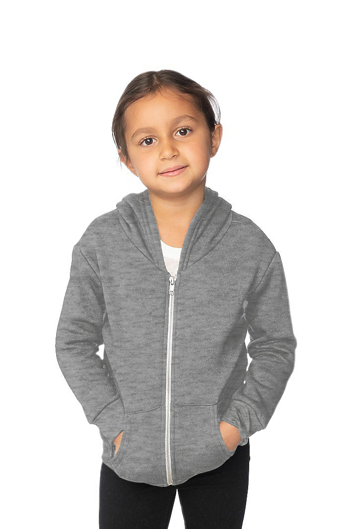 Royal Apparel 3666 Toddler Fashion Fleece Zip Hoodie - Heather Grey