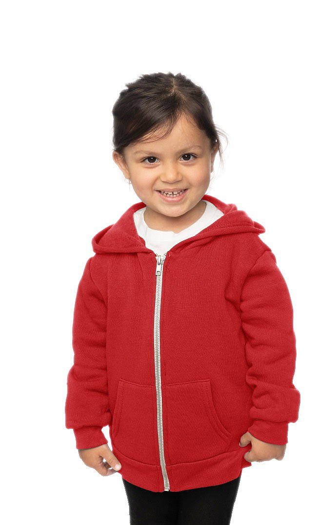 Royal Apparel 3666 Toddler Fashion Fleece Zip Hoodie - Red