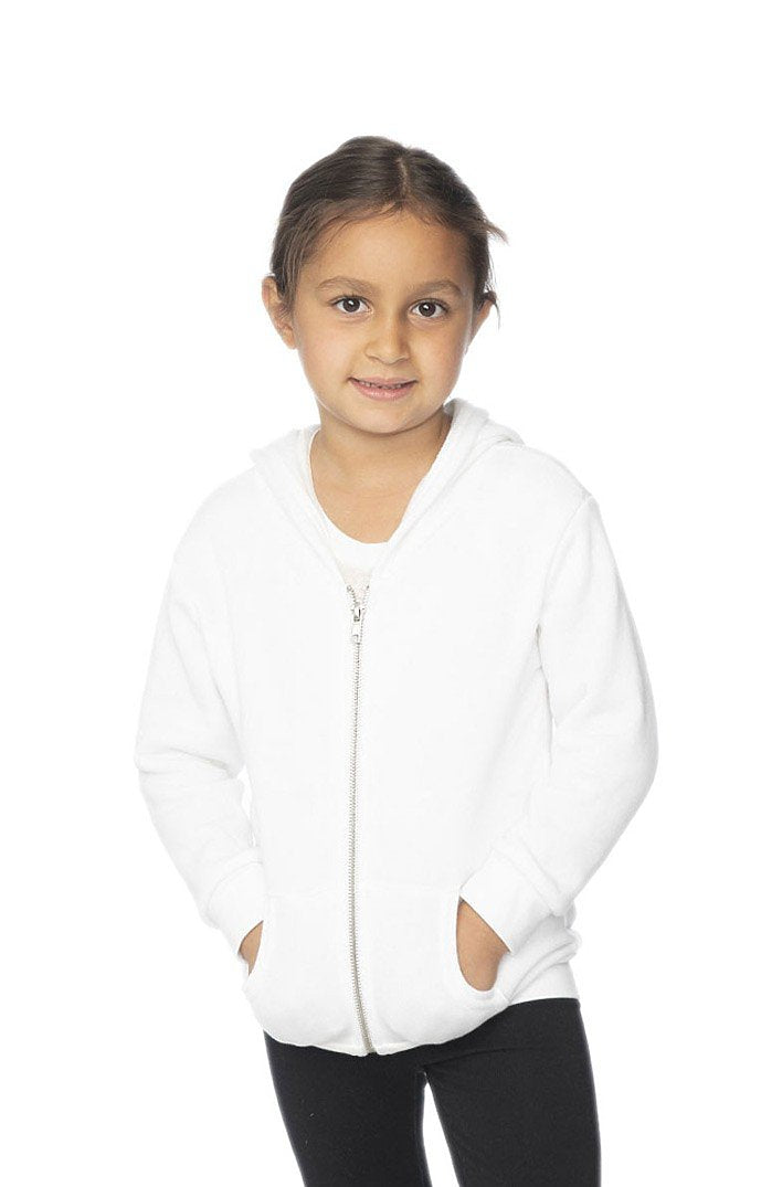 Royal Apparel 3666 Toddler Fashion Fleece Zip Hoodie - White