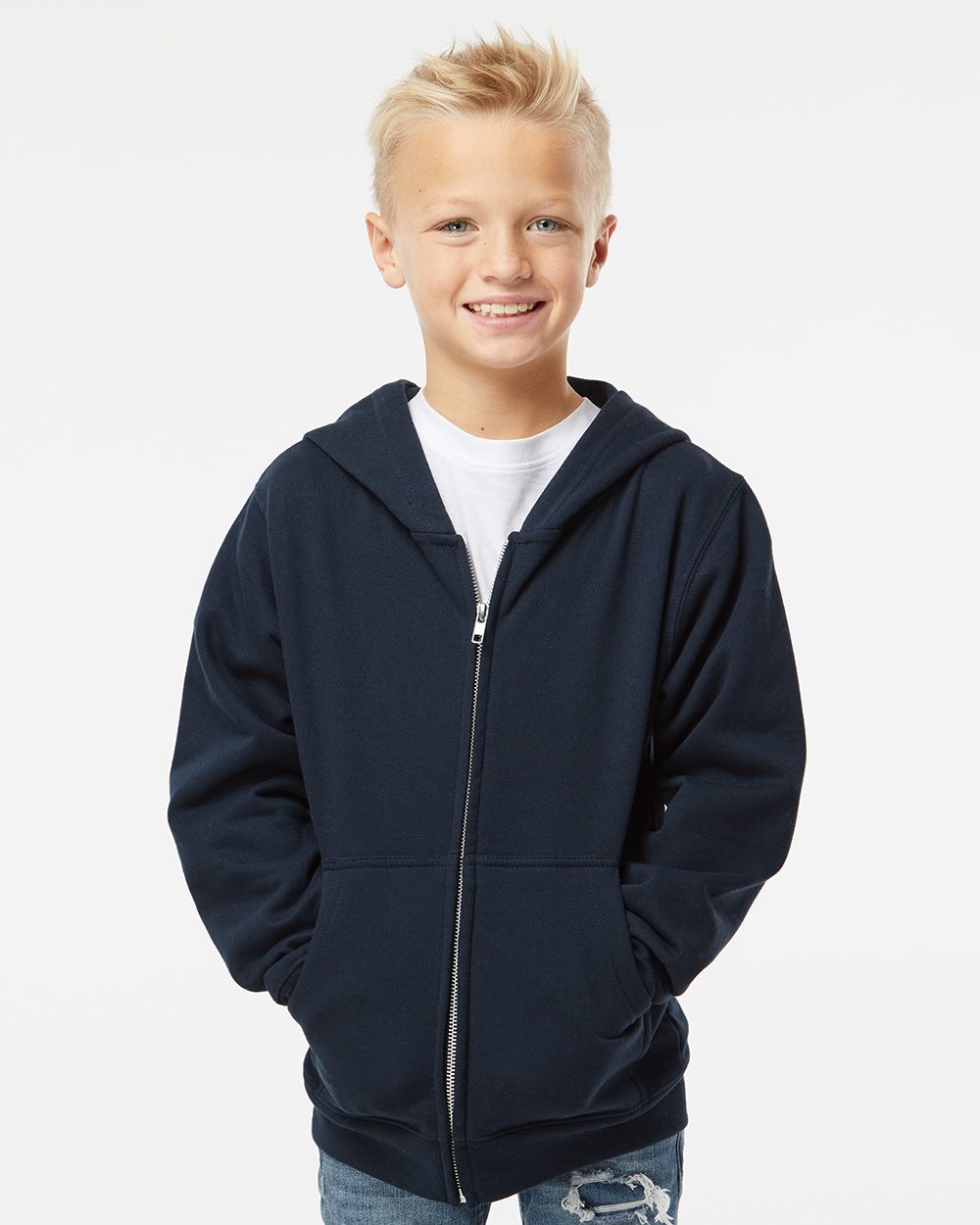 Independent Trading Co. Youth Midweight Full-Zip Hooded Sweatshirt - Independent Trading Co. SS4001YZ