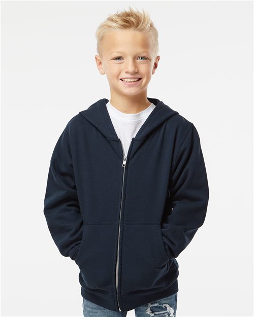 Independent Trading Co. Youth Midweight Full-Zip Hooded Sweatshirt - Independent Trading Co. SS4001YZ