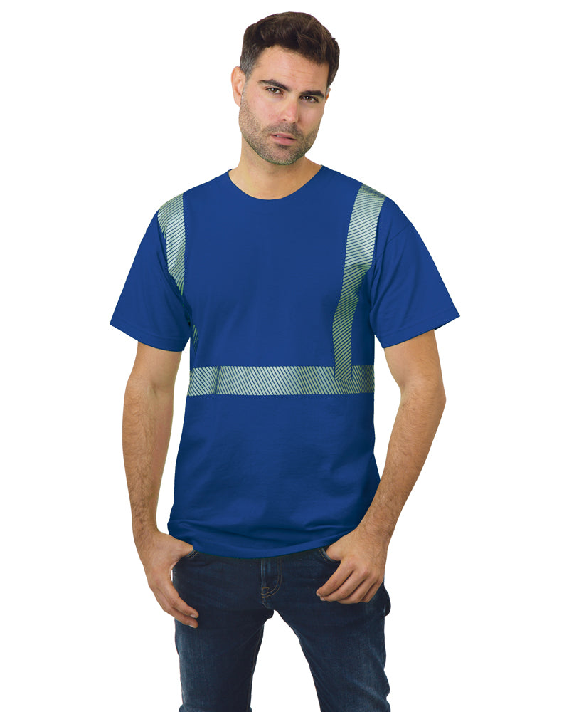 Bayside Unisex USA-Made Hi-Visibility Comfort Trim T-Shirt - Royal Blue - Bayside 3700