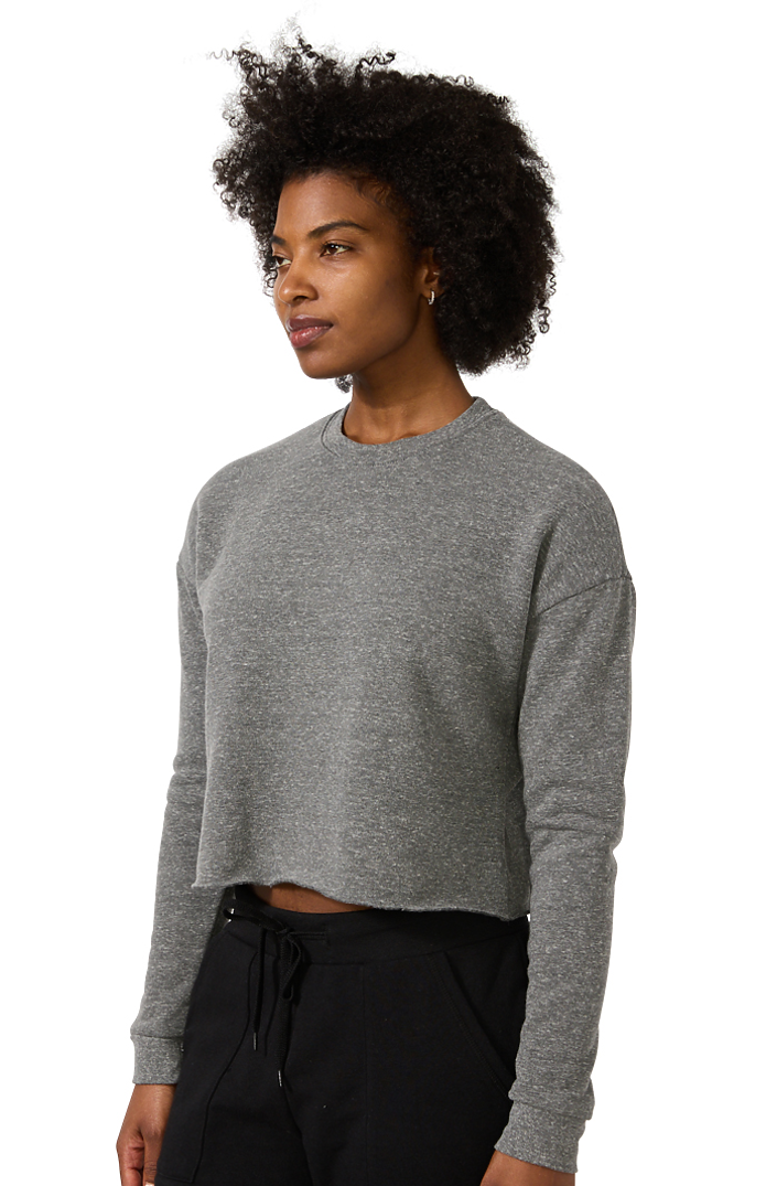Royal Apparel 37002 Women's eco Triblend Fleece Crop - Eco Tri Grey