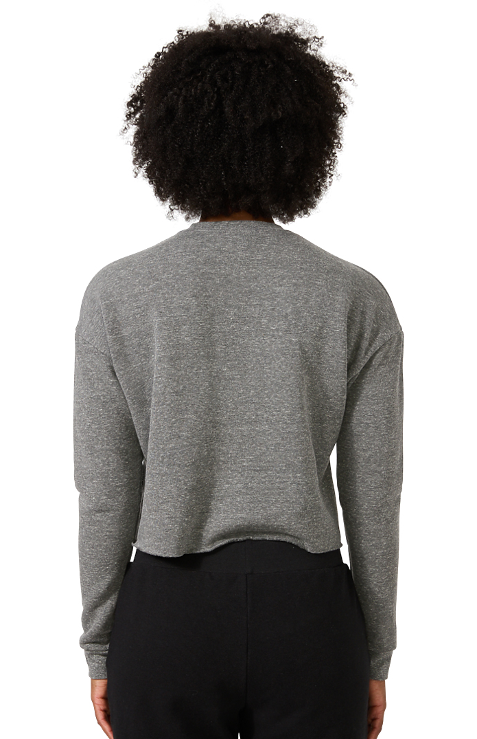 Royal Apparel 37002 Women's eco Triblend Fleece Crop - Eco Tri Grey