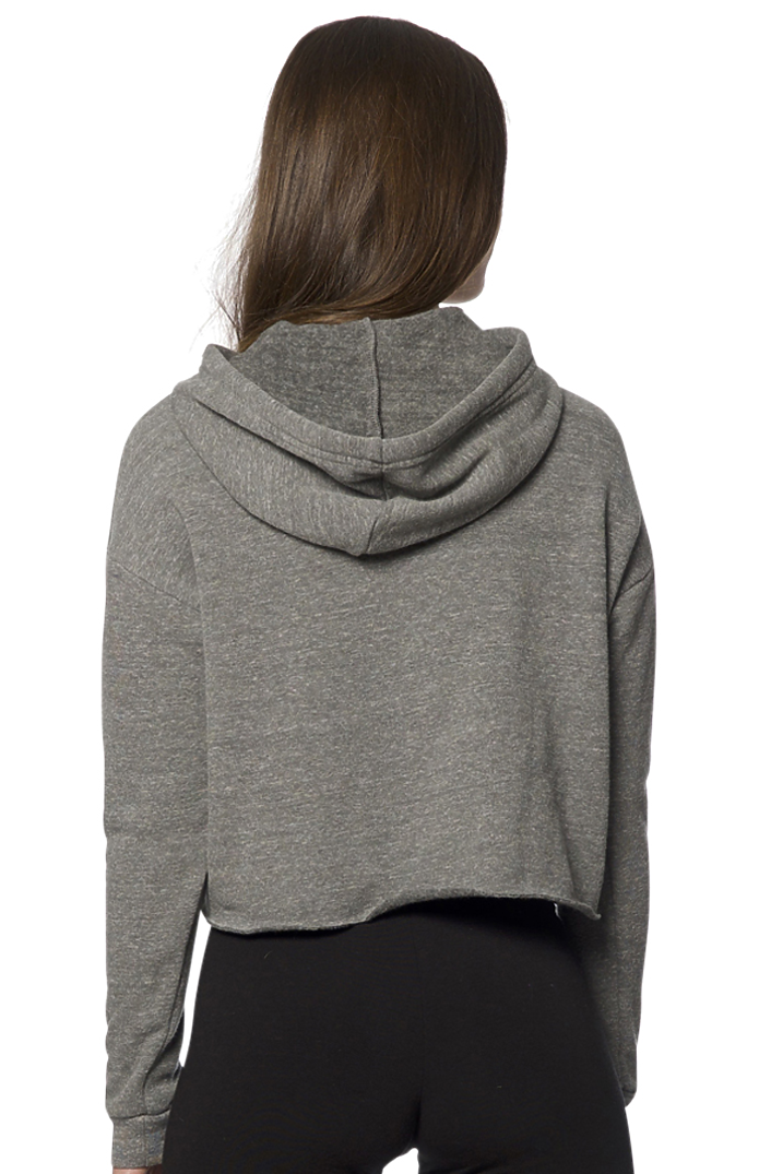 Royal Apparel 37008 Women's eco Triblend Fleece Crop Hoodie - Eco Tri Grey