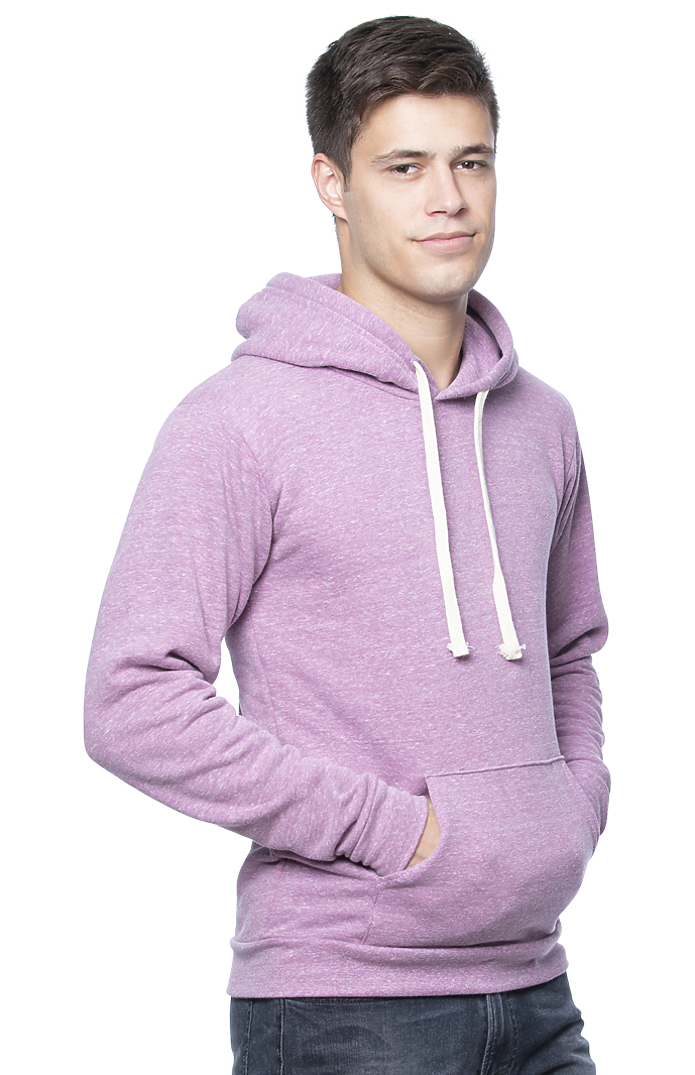 Royal Apparel 37055 Unisex eco Triblend Fleece Pullover Hoodie - Eco Tri Purple