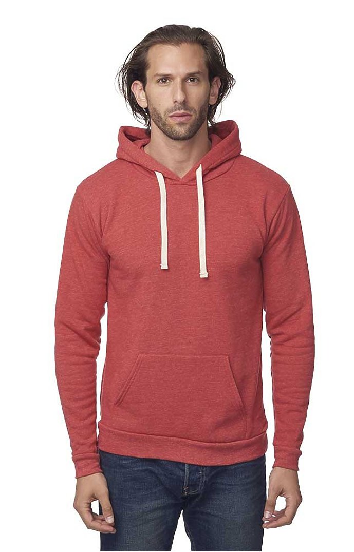 Royal Apparel 37055 Unisex eco Triblend Fleece Pullover Hoodie - Eco Tri True Red
