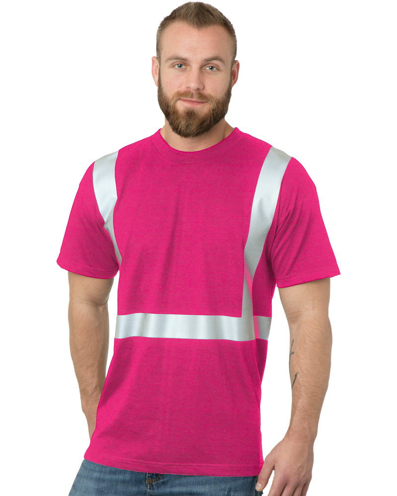 Bayside Unisex USA-Made High Visibility T-Shirt - Bright Pink - Bayside 3751