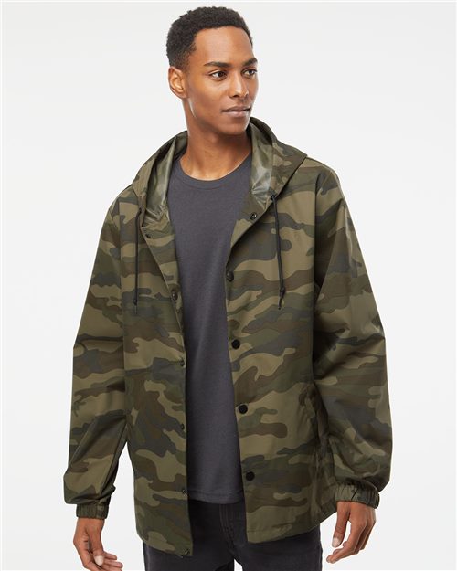 Independent Trading Co. Men's Water-Resistant Hooded Windbreaker - Independent Trading Co. EXP95NB