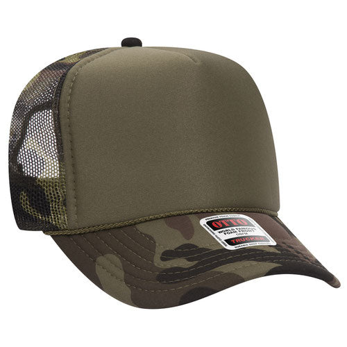 OTTO CAP 5 Panel High Crown Mesh Back Trucker Hat OTTO 39-165