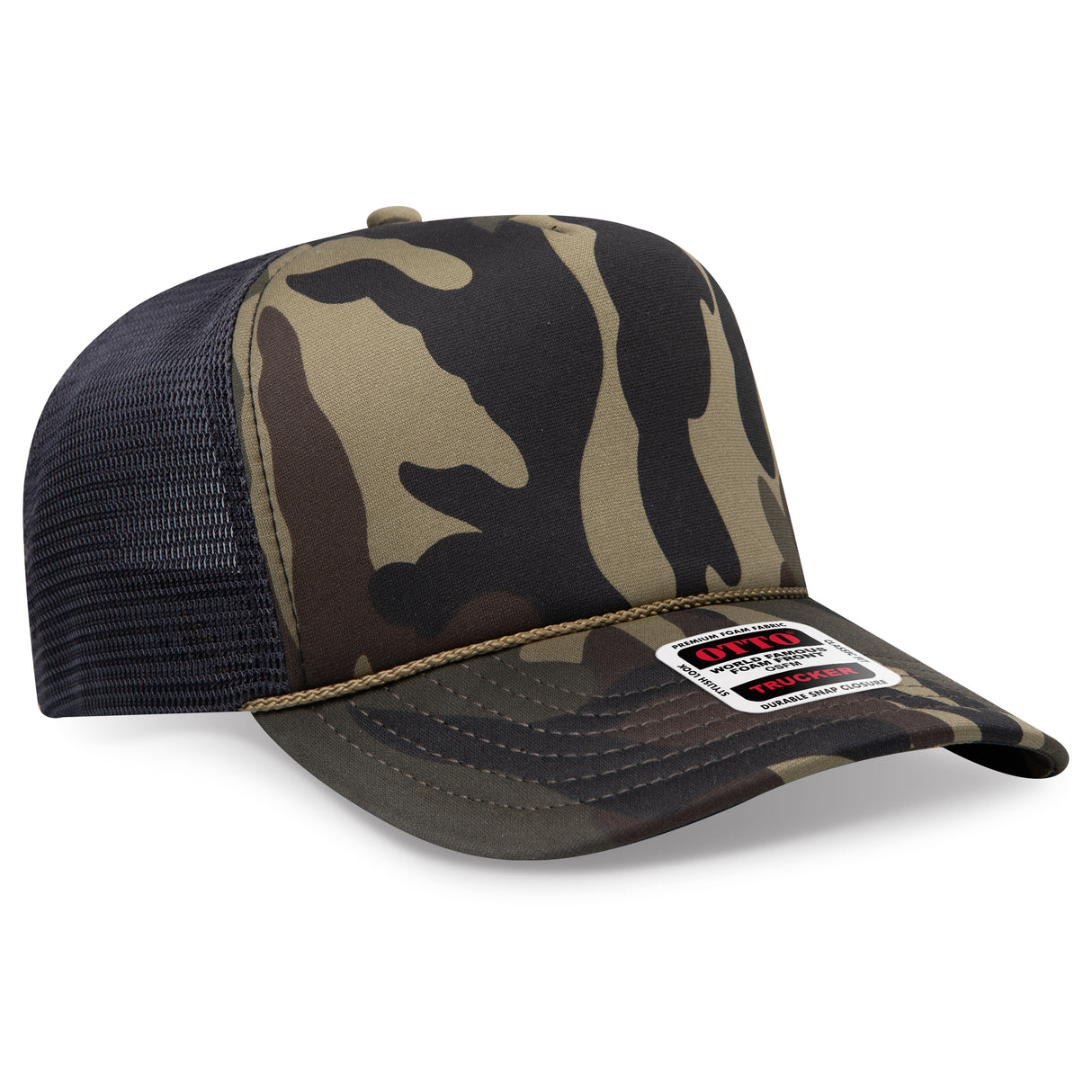 OTTO CAP® OTTO COMFY FIT® 5 Panel High Crown Mesh Back Trucker Hat OTTO 39-167