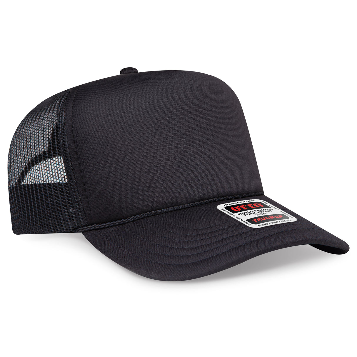 OTTO CAP 5 Panel High Crown Mesh Back Trucker Hat OTTO 3932-1