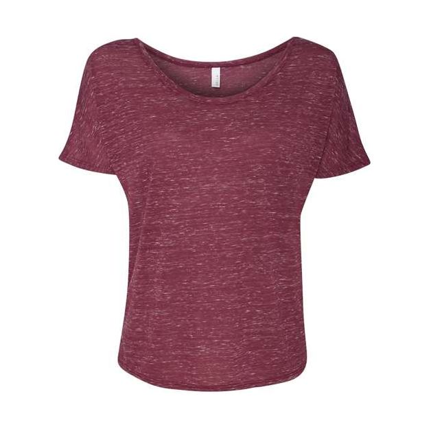 BELLA + CANVAS Women’s Slouchy Tee - BELLA + CANVAS 8816 BELLA + CANVAS Maroon Marble S