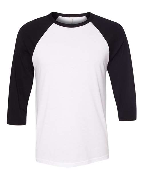 Bella + Canvas 3200 Unisex Three-Quarter Sleeve Baseball Tee
