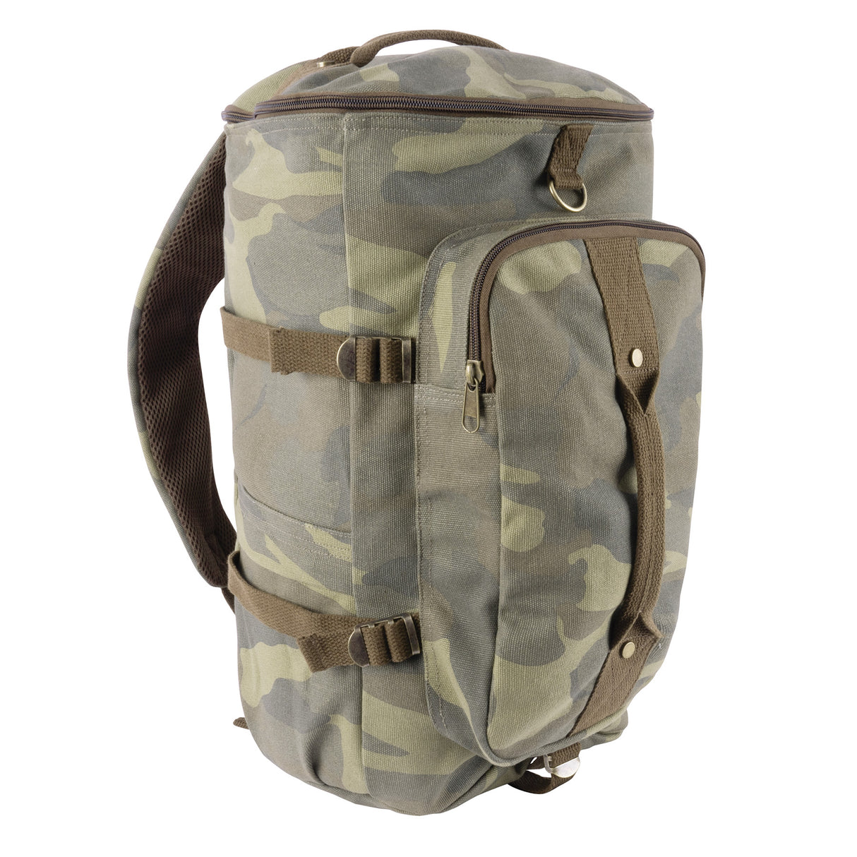 Rothco Convertible Canvas Duffle / Backpack - 19 Inches Woodland Camo