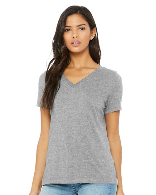 BELLA + CANVAS Women's Relaxed Heather CVC V-Neck Tee - BELLA + CANVAS 6405CVC