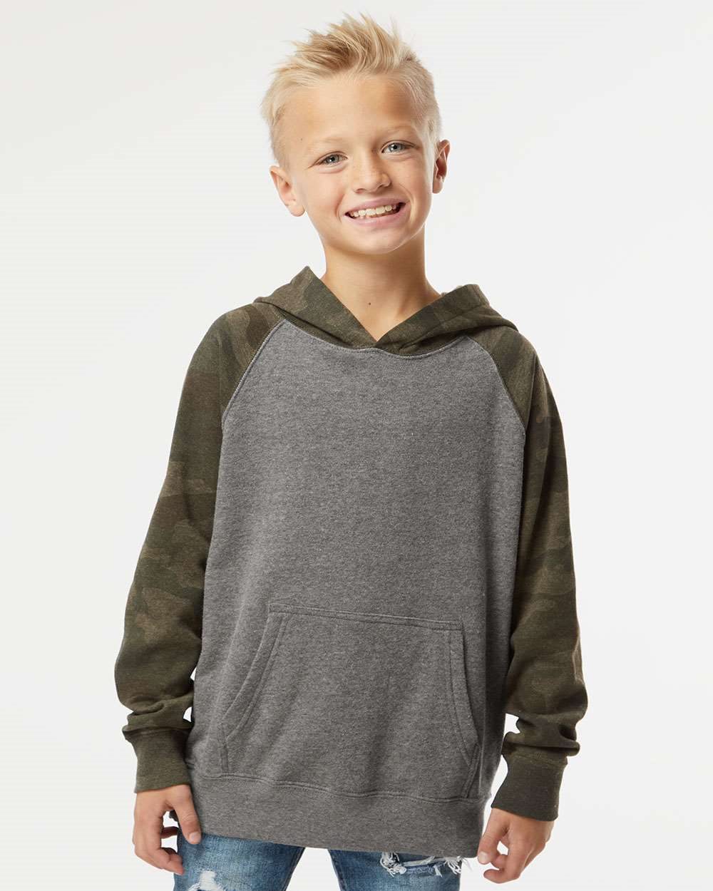 Independent Trading Co. Youth Lightweight Special Blend Raglan Hooded Sweatshirt - Independent Trading Co. PRM15YSB