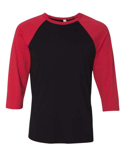 Bella + Canvas 3200 Unisex Three-Quarter Sleeve Baseball Tee