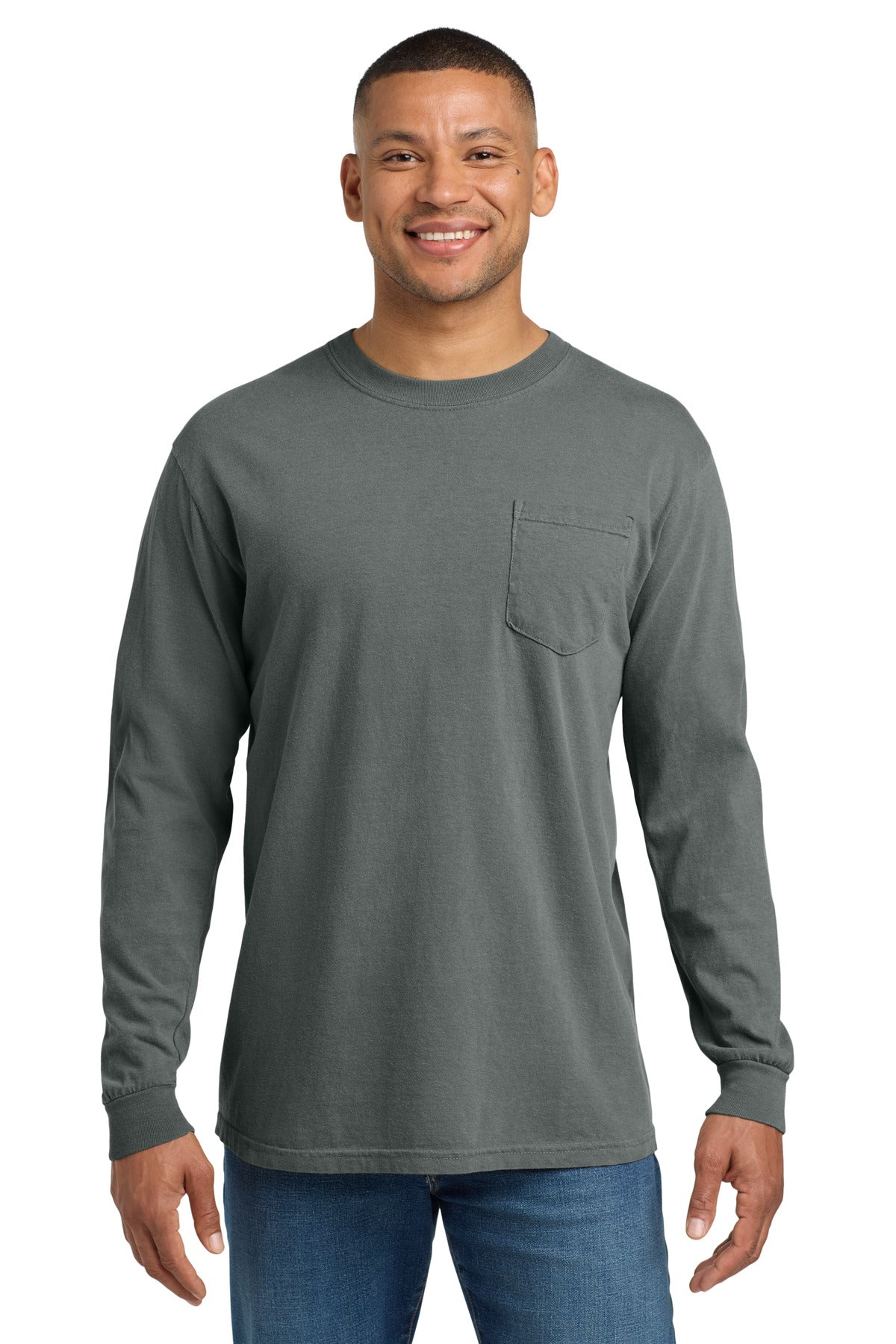 Comfort Colors 4410 Heavyweight Ring Spun Long Sleeve Pocket Tee