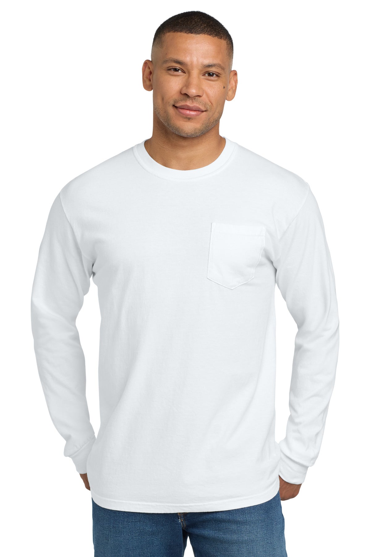 Comfort Colors 4410 Heavyweight Ring Spun Long Sleeve Pocket Tee