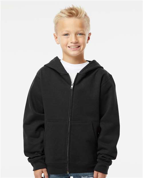 Independent Trading Co. Youth Midweight Full-Zip Hooded Sweatshirt - Independent Trading Co. SS4001YZ