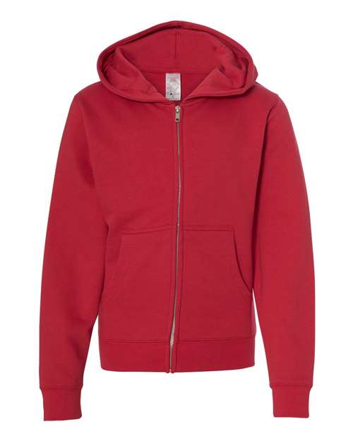 Independent Trading Co. Youth Midweight Full-Zip Hooded Sweatshirt - Independent Trading Co. SS4001YZ