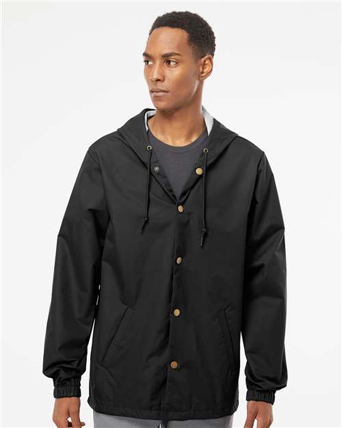 Independent Trading Co. Men's Water-Resistant Hooded Windbreaker - Independent Trading Co. EXP95NB