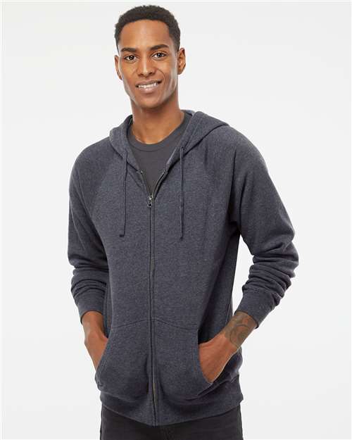 Independent Trading Co. Unisex Special Blend Raglan Full-Zip Hooded Sweatshirt - Independent Trading Co. PRM33SBZ