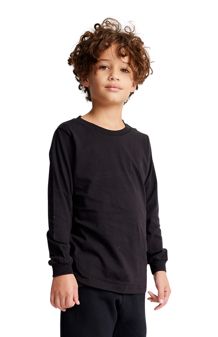 Royal Apparel 5022ORG Youth Organic Long Sleeve Crew Tee - Night
