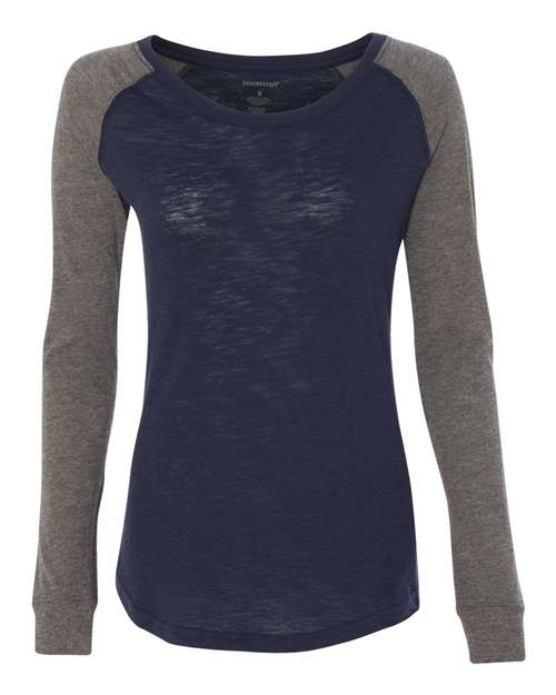 Boxercraft Women’s Preppy Patch Slub Long Sleeve T-Shirt - Boxercraft T66