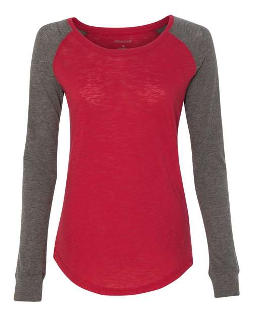 Boxercraft Women’s Preppy Patch Slub Long Sleeve T-Shirt - Boxercraft T66