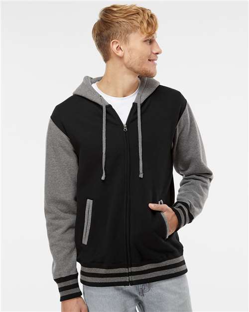 Independent Trading Co. Unisex Heavyweight Varsity Full-Zip Hooded Sweatshirt - Independent Trading Co. IND45UVZ