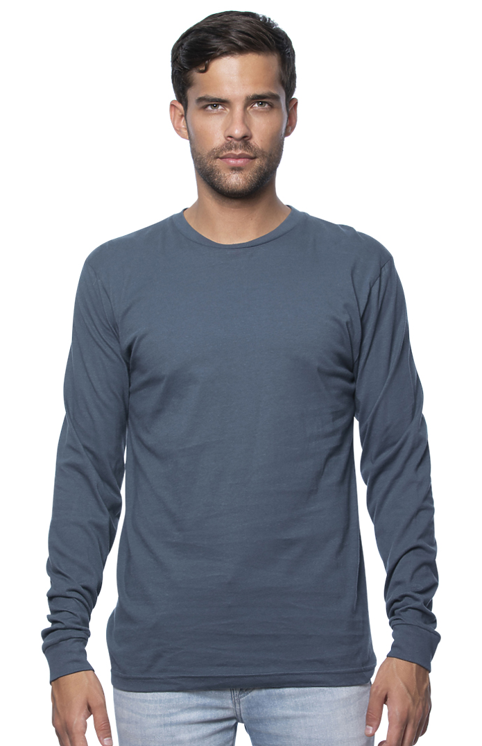 Royal Apparel 5054ORG Unisex Organic Long Sleeve Tee - Pacific Blue