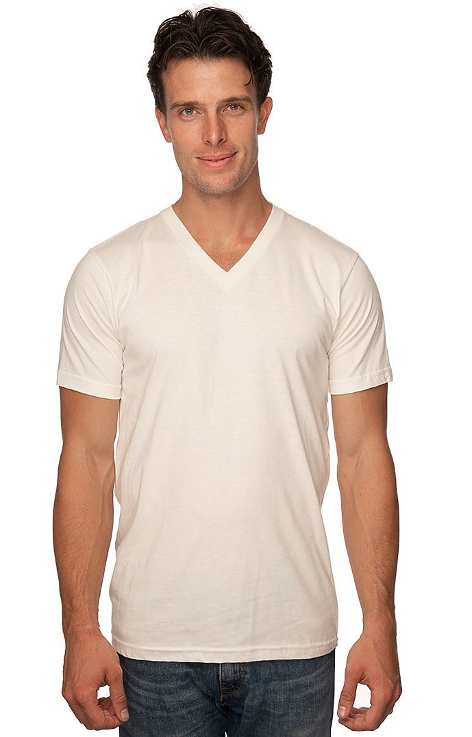 Royal Apparel 5055ORG Unisex Organic Short Sleeve V-neck - Natural