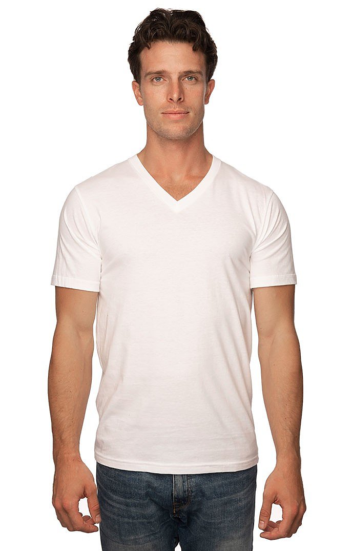 Royal Apparel 5055 Unisex Short Sleeve V-Neck - White