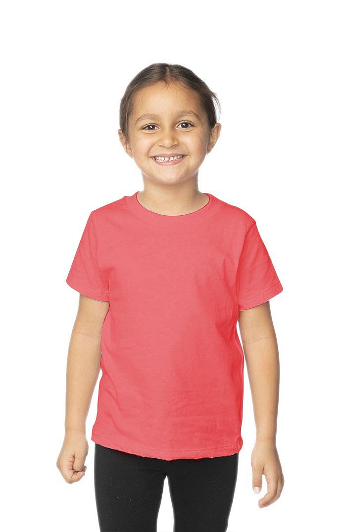 Royal Apparel 5061ORG Toddler Organic Short Sleeve Crew Tee - Coral