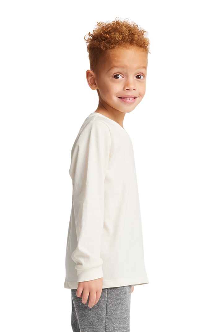 Royal Apparel 5062ORG Toddler Organic Long Sleeve Crew Tee - Natural