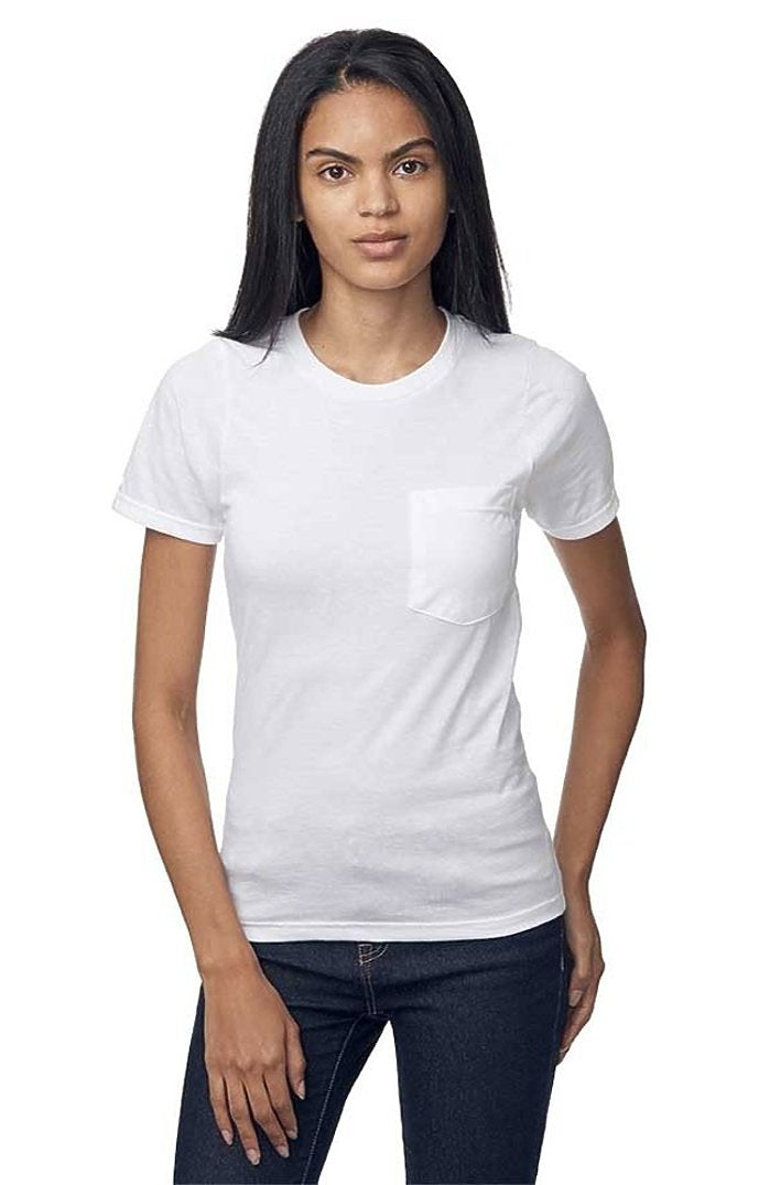 Royal Apparel 5117ORG Unisex Organic Short Sleeve Pocket tee - Salt