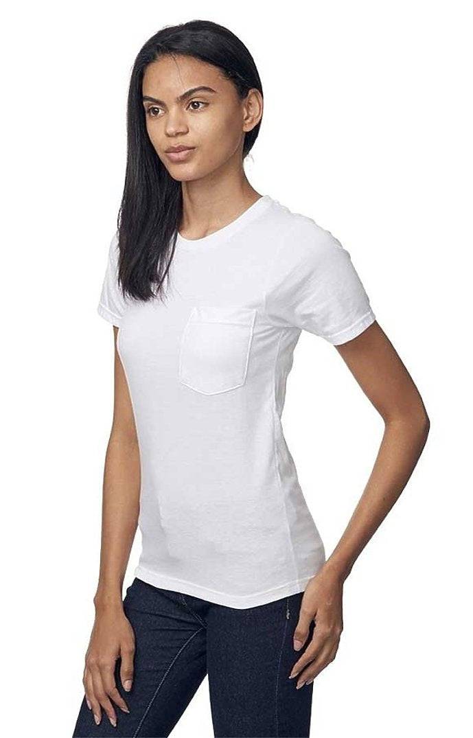 Royal Apparel 5117ORG Unisex Organic Short Sleeve Pocket tee - Salt