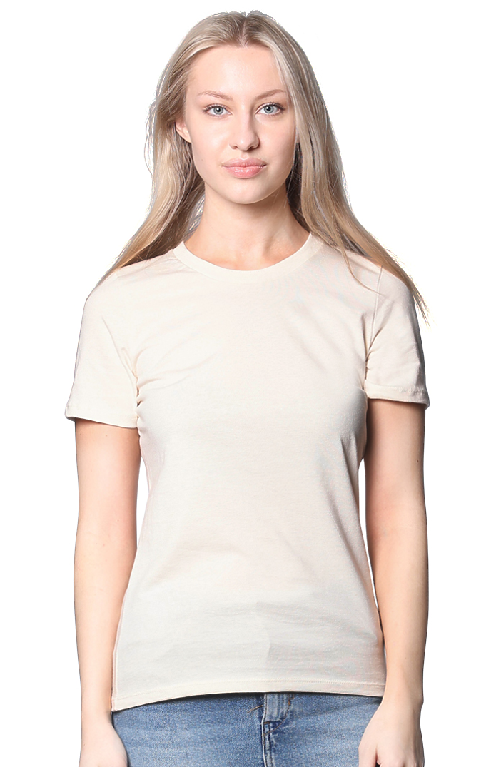 Royal Apparel 5120 Women's Relaxed Fit Short Sleeve Tee - Natural