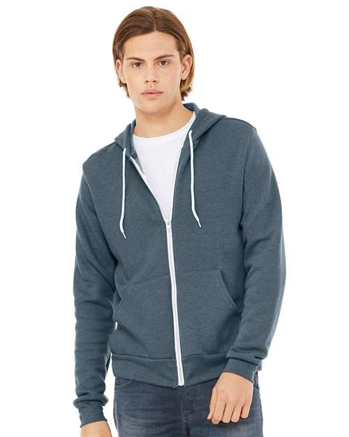 Bella + Canvas 3739 Unisex Sponge Fleece Full-Zip Hoodie Sweatshirt