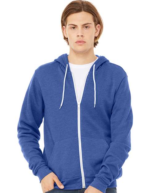 Bella + Canvas 3739 Unisex Sponge Fleece Full-Zip Hoodie Sweatshirt