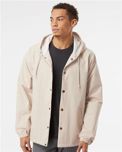 Independent Trading Co. Men's Water-Resistant Hooded Windbreaker - Independent Trading Co. EXP95NB