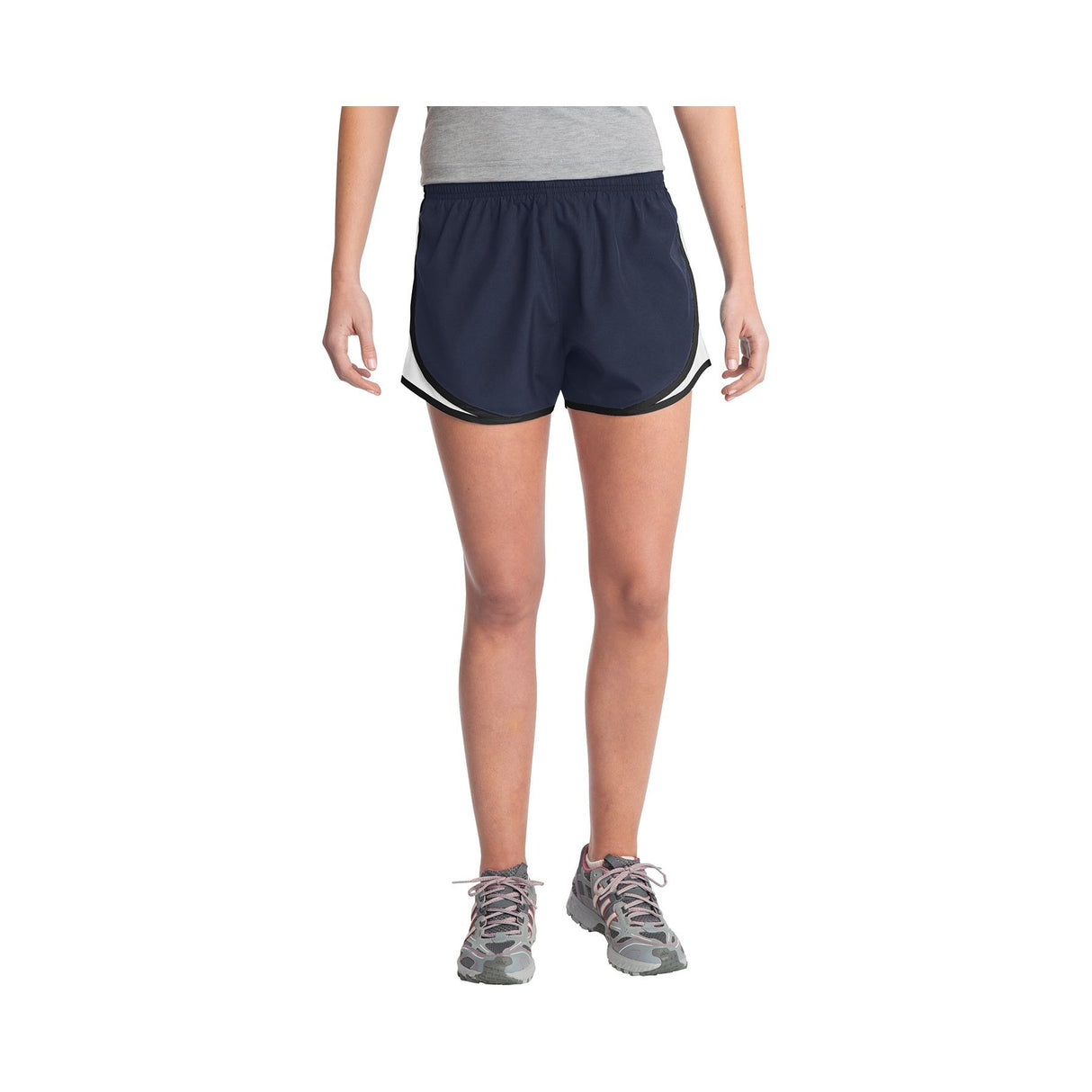 DRIEQUIP Ladies Moisture-Wicking Track & Field Running Shorts in Ladies Sizes: XS-4XL Women's DRI-EQUIP True Navy/White/Black X-Small