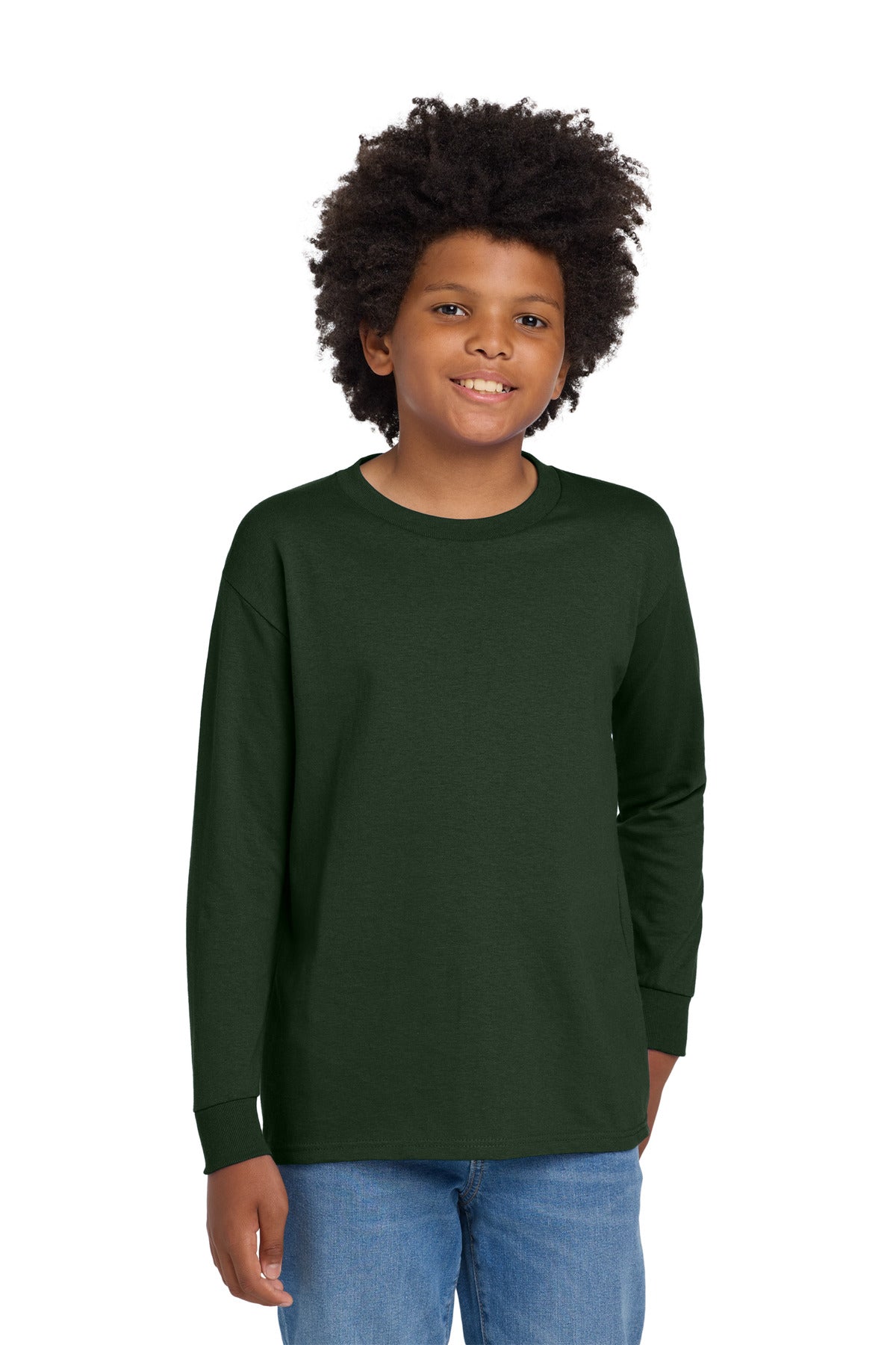 Gildan 5400B Youth Heavy Cotton 100% Cotton Long Sleeve T-Shirt